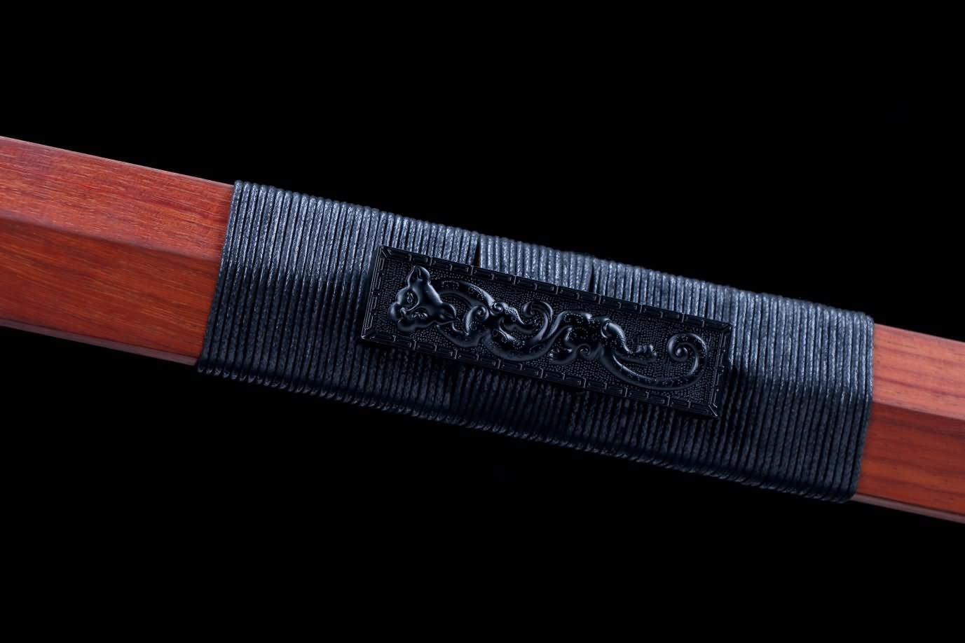 Han jian,Kung fu,High Carbon Steel Etched Blade,Redwood Scabbard