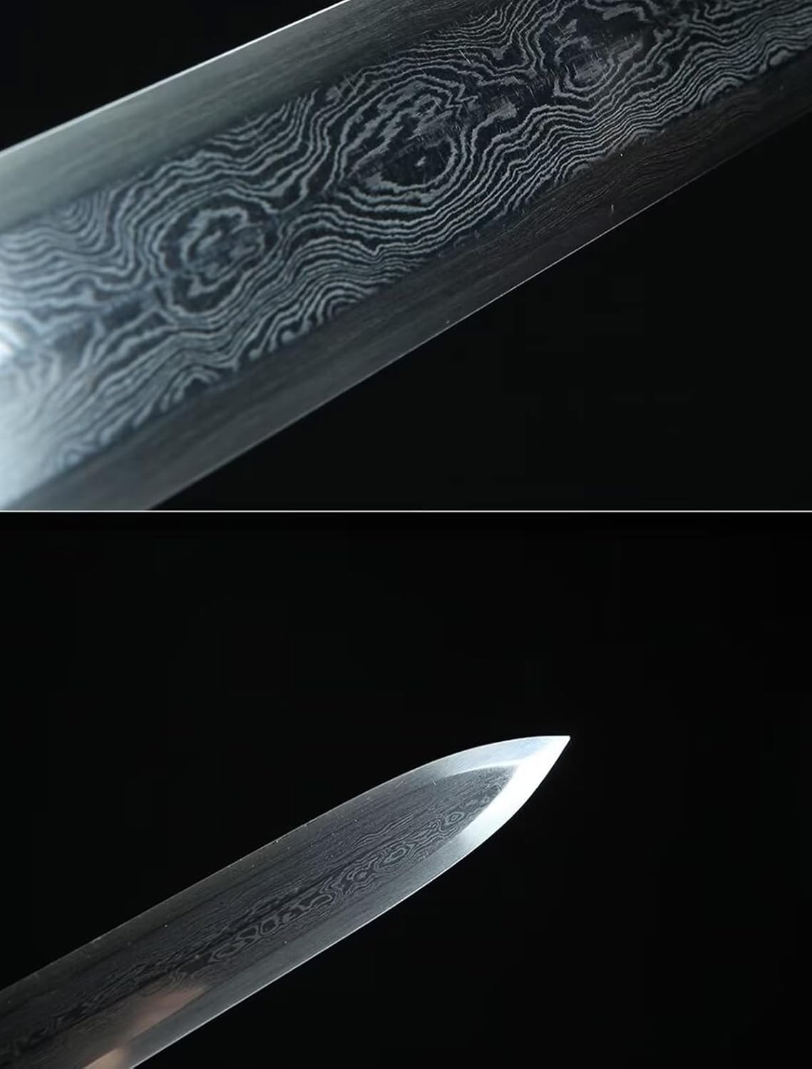 Tang Jian - Damascus Pattern Steel, Redwood Scabbard - Martial Arts Sword