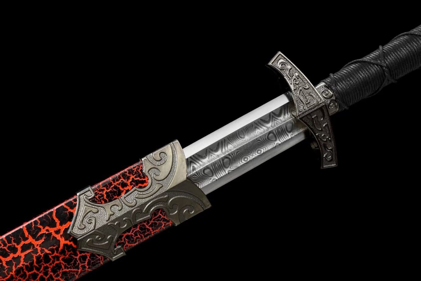 Great Han jian,High caorbon Steel Blade,Solid Wood+Paint Scabbard