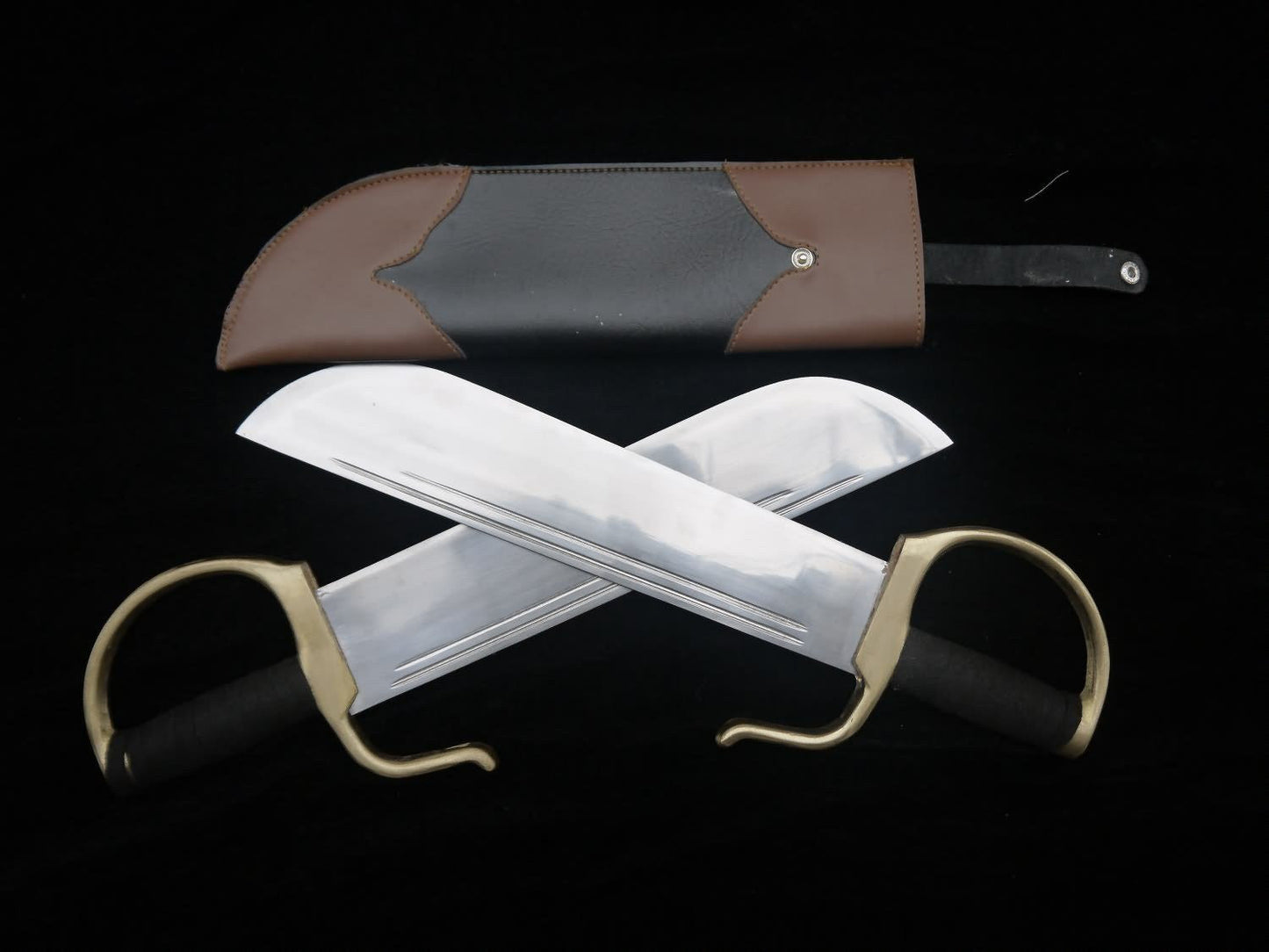 Wing Chun Bart Cham Dao/Stainless steel blade/Leather Scabbard/Copper fitted