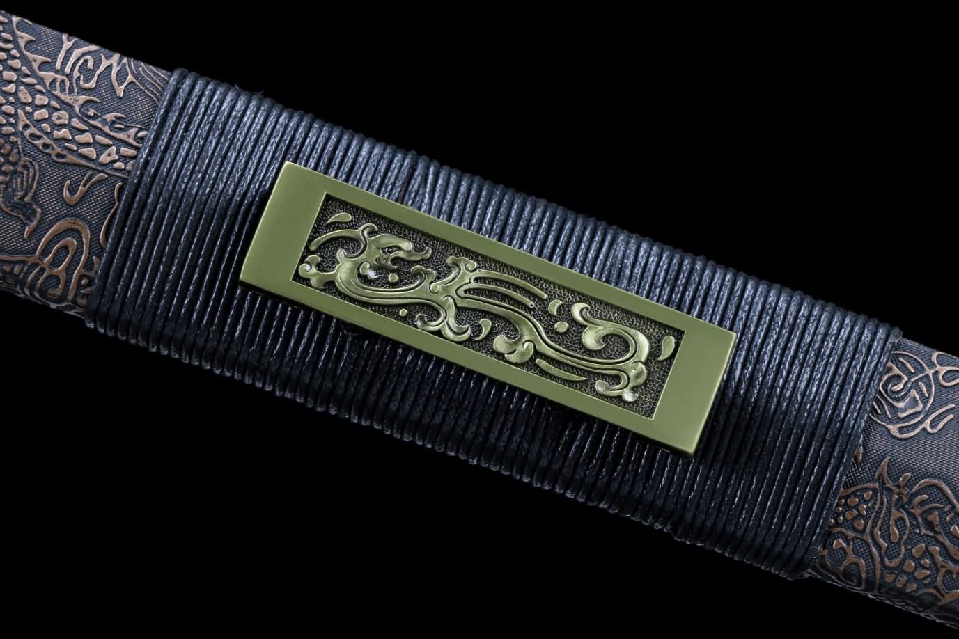 Han jian,Tai chi,High Carbon Steel Blade,Faux Leather Scabbard