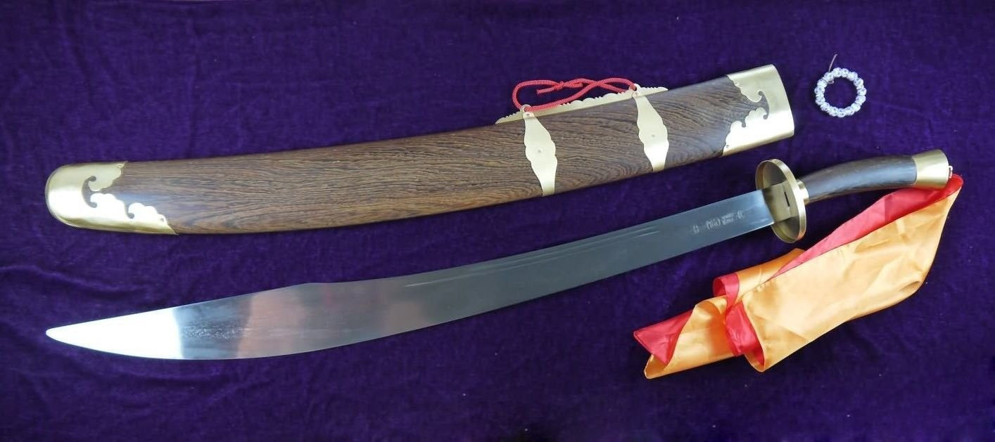 Single broadsword/Medium carbon steel/Rosewood/Coppe/Kung fu