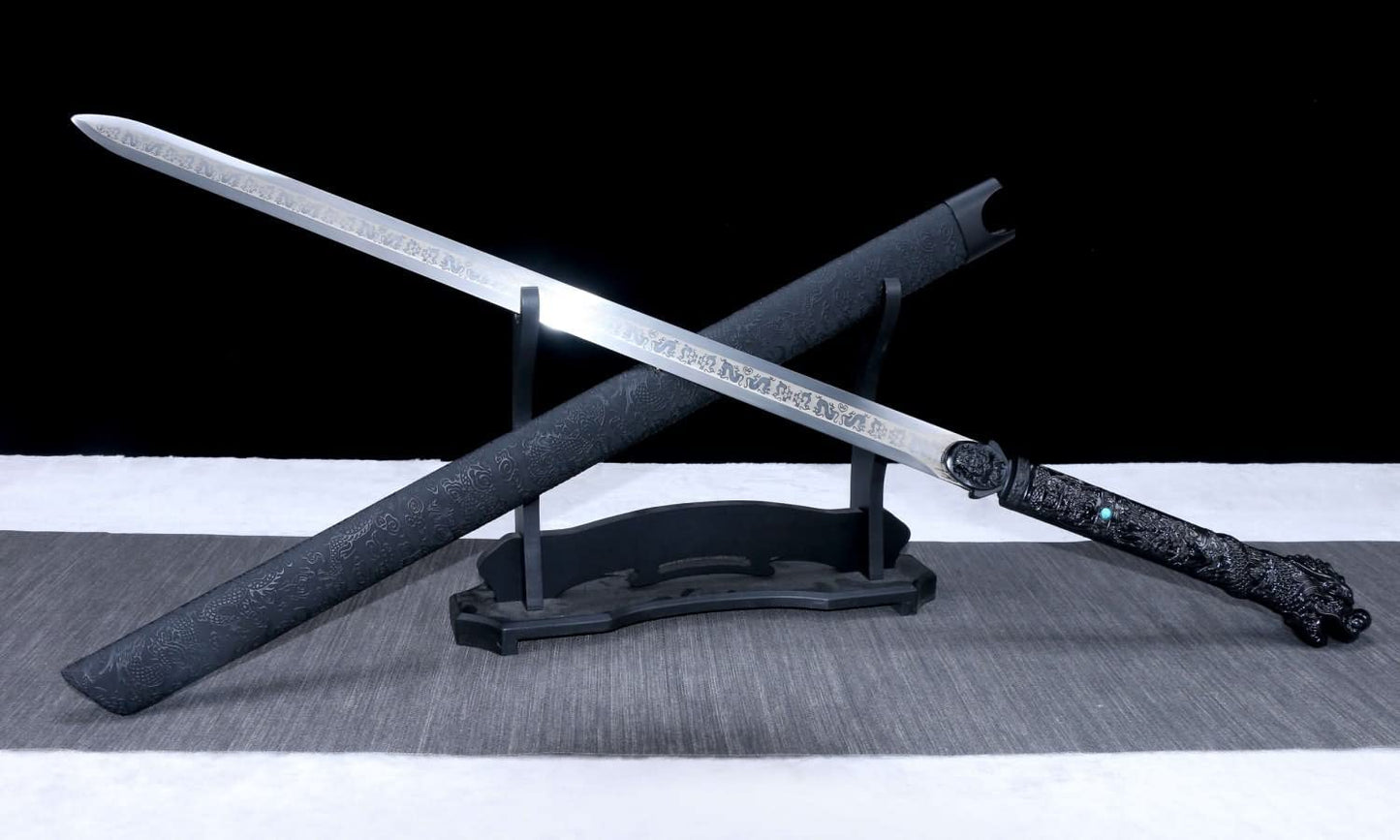 Dragon jian,Forged High Manganese Steel Blade,Alloy Fittings