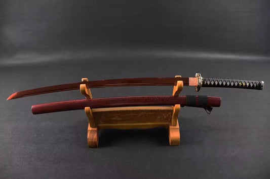 Samurai sword/Katana uchigatana/High manganese steel red blade/Wood scabbard/Full tang/Length 39"