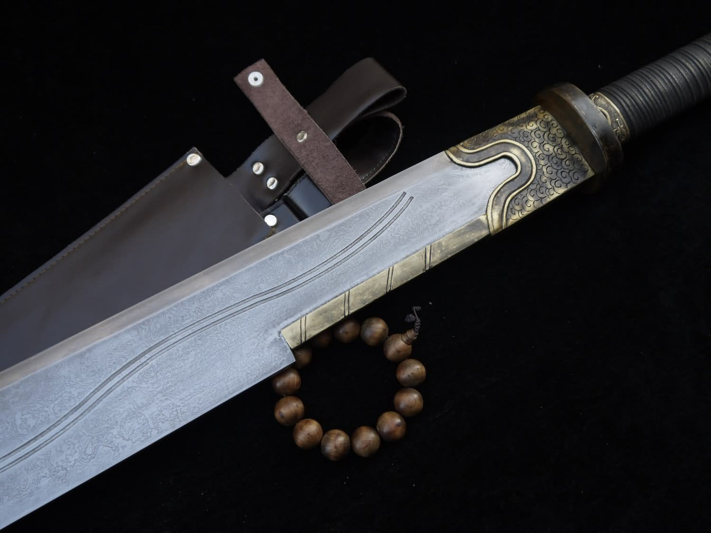 Anti-Japanese sword/Damascus Steel blade/Brass handle&handmade art