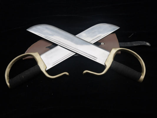 Wing Chun Bart Cham Dao/Stainless steel blade/Leather Scabbard/Copper fitted