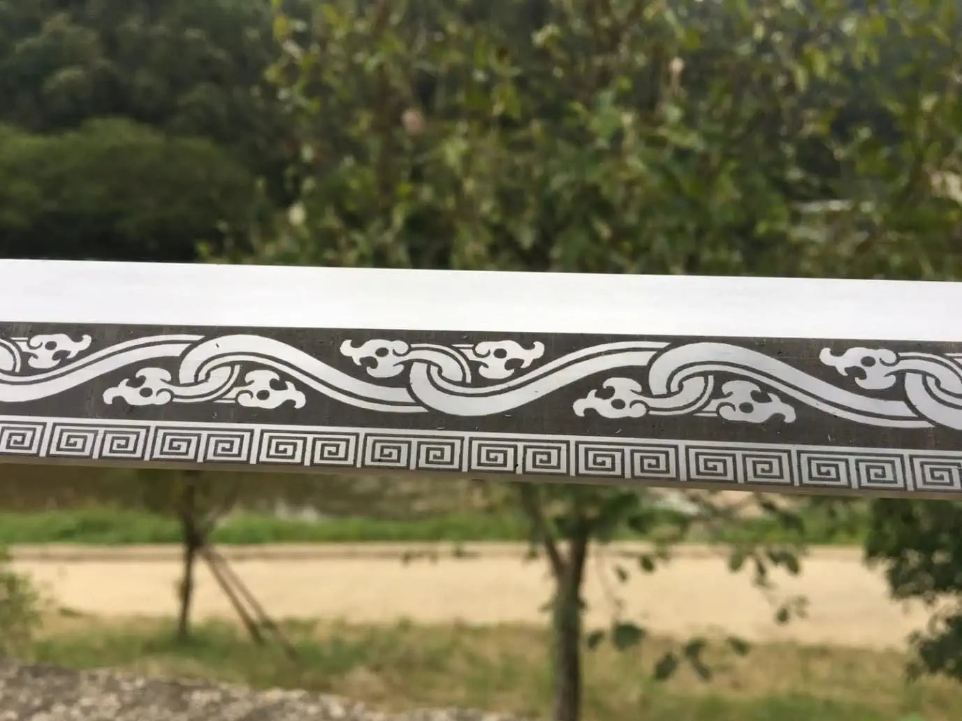 Dragon Tang dao,Hand Forged High carbon steel Etch Blade,Alloy Fittings