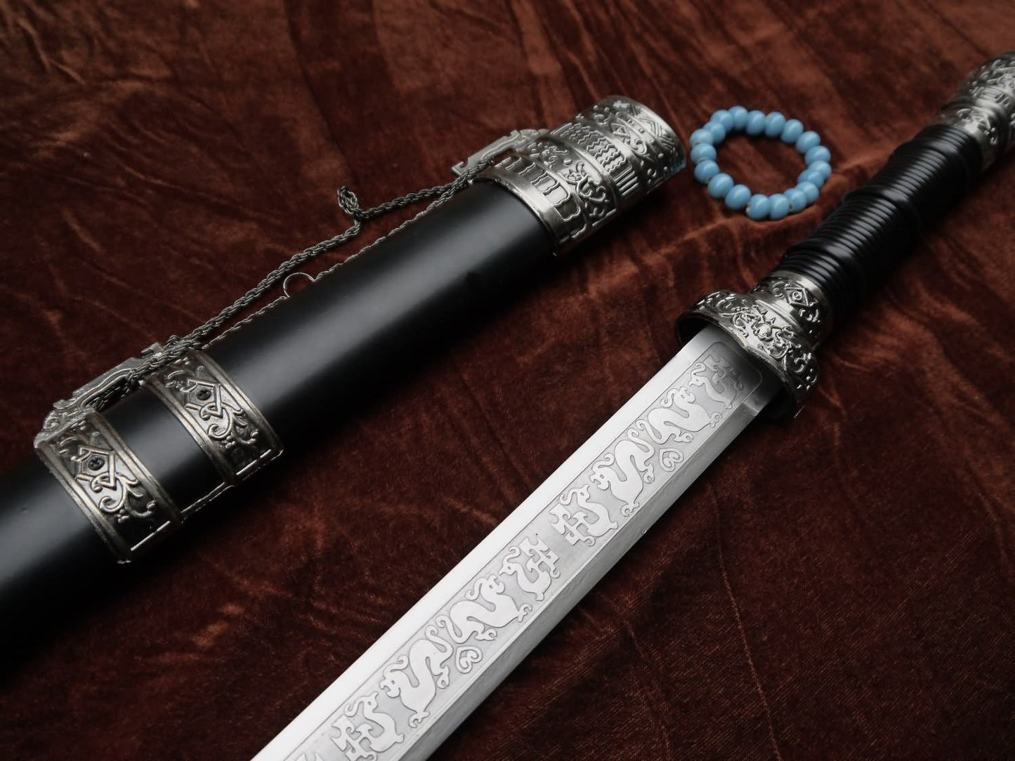 Wolong sword-Stainless steel-Alloy scabbard