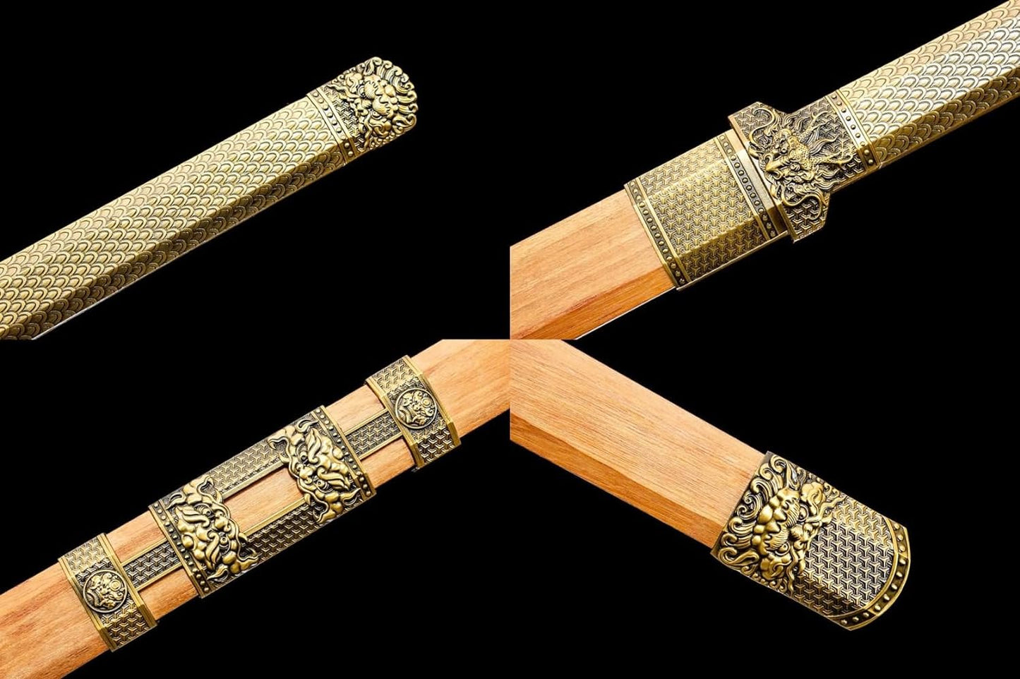 Tang Jian Sword-High Carbon Steel,Etched Double-Edge,Alloy Armor Fittings