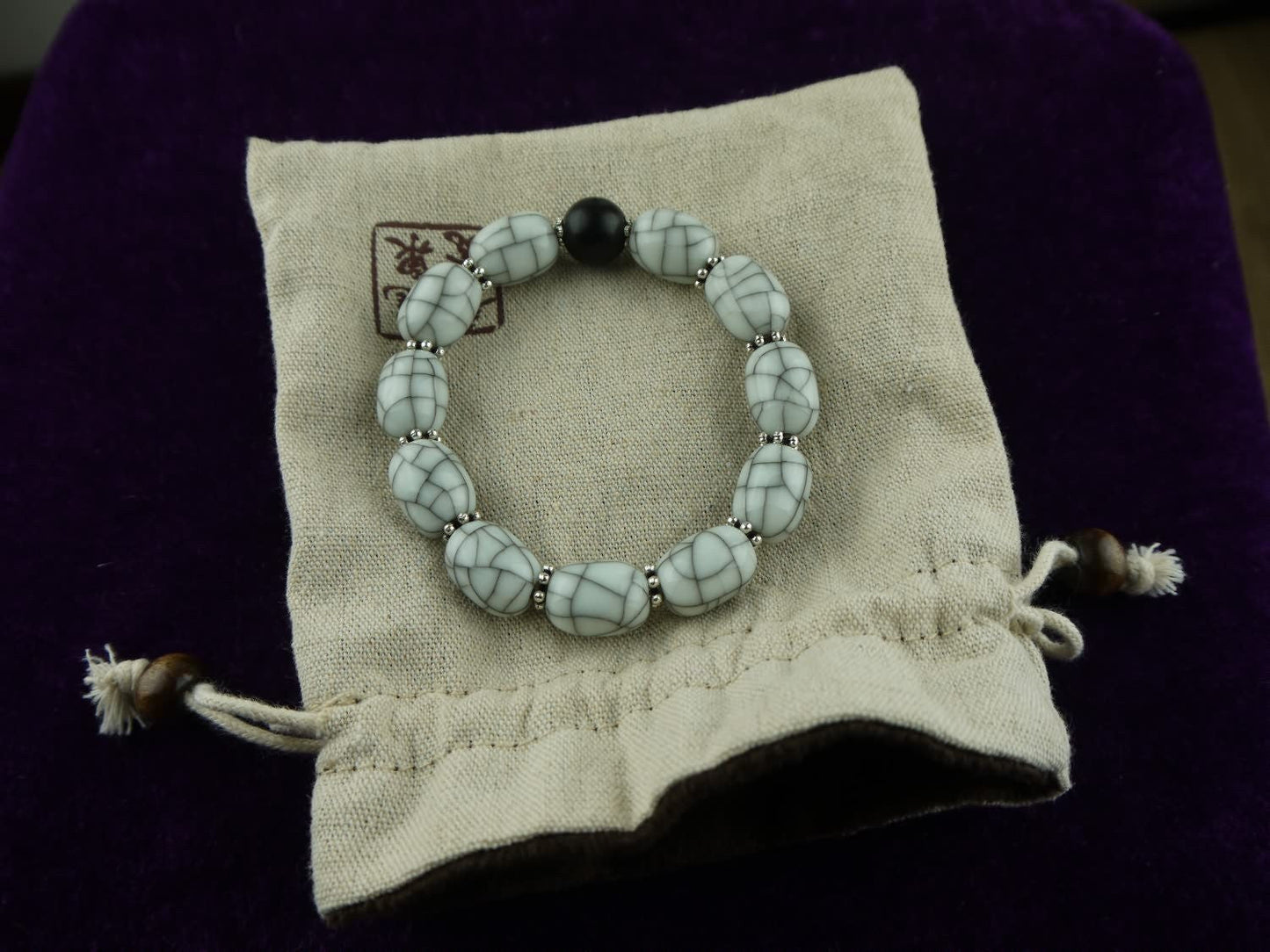 Longquan celadon Ge Kiln/Celadon bracelet/Swarovski no.1124