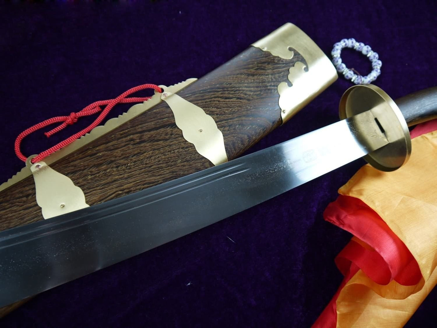 Single broadsword/Medium carbon steel/Rosewood/Coppe/Kung fu