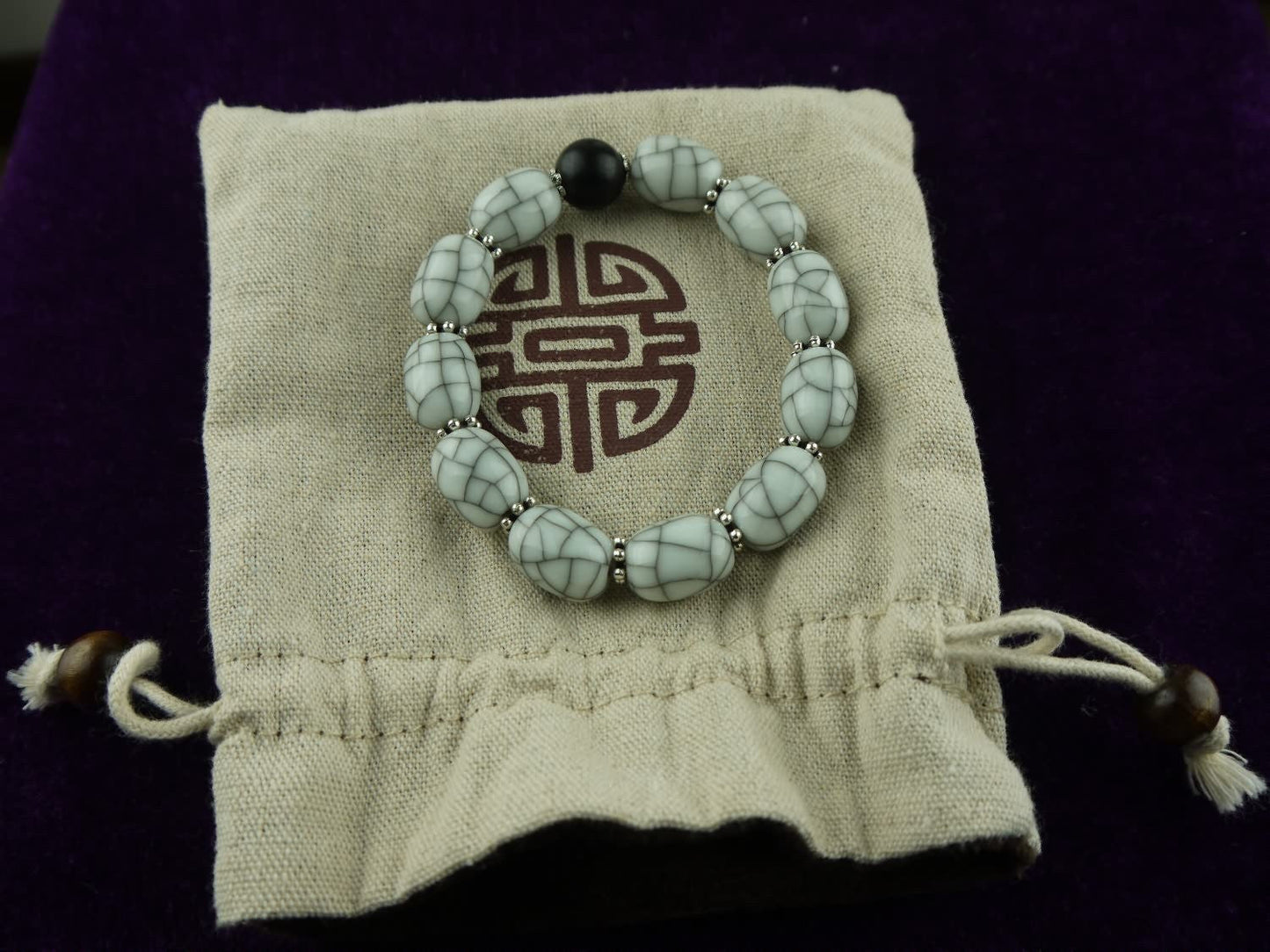 Longquan celadon Ge Kiln/Celadon bracelet/Swarovski no.1124