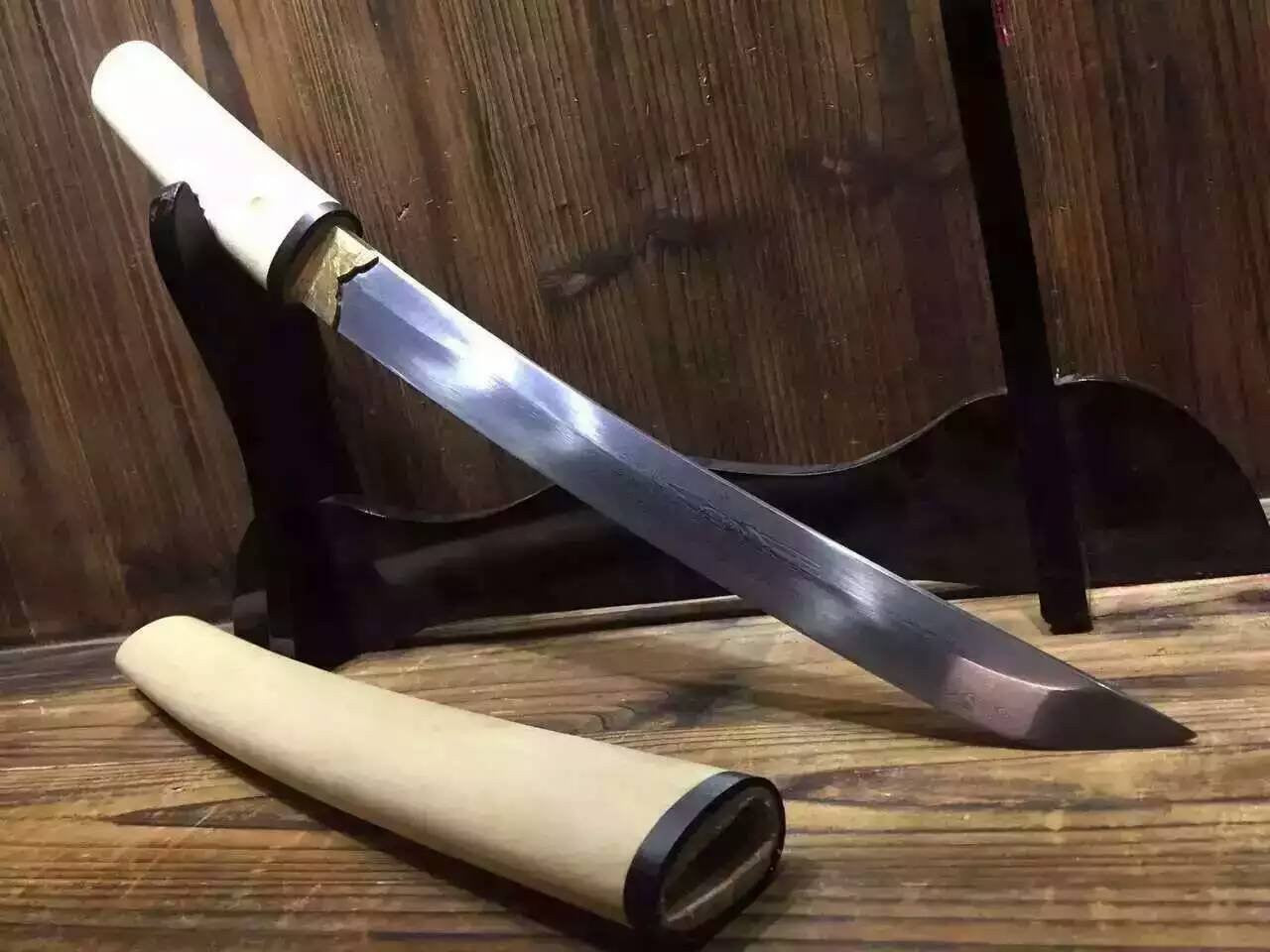 Wakizashi/Japanese sword/Damascus steel blade/Wood Scabbard/Length 20"