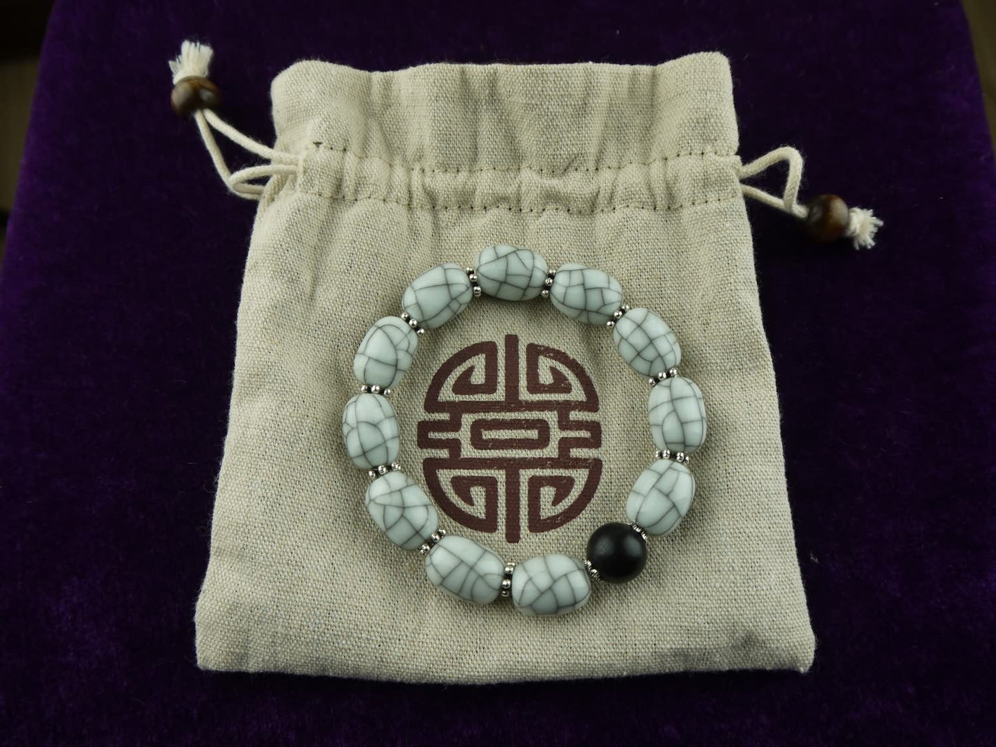 Longquan celadon Ge Kiln/Celadon bracelet/Swarovski no.1124