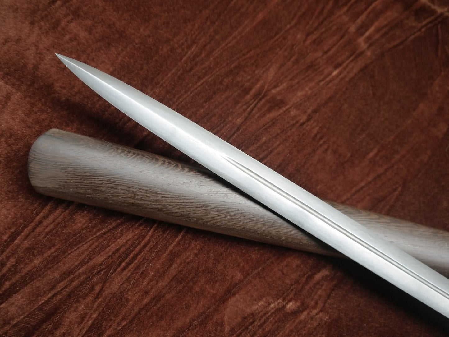 Simple sword/Damascus steel blade/Rosewood scabbard/Full tang