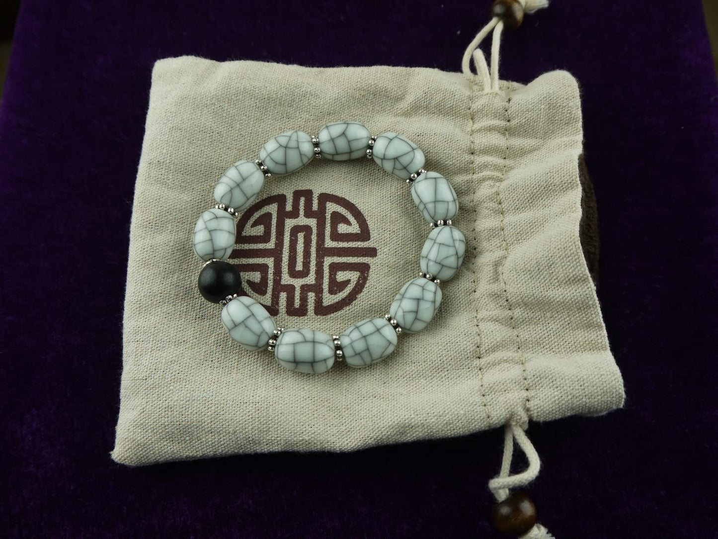 Longquan celadon Ge Kiln/Celadon bracelet/Swarovski no.1124