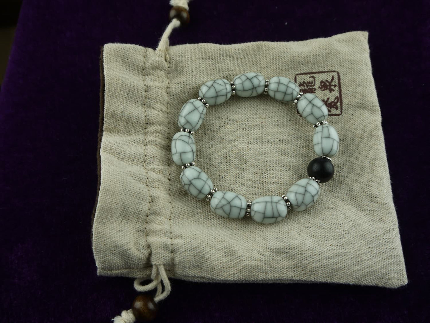 Longquan celadon Ge Kiln/Celadon bracelet/Swarovski no.1124