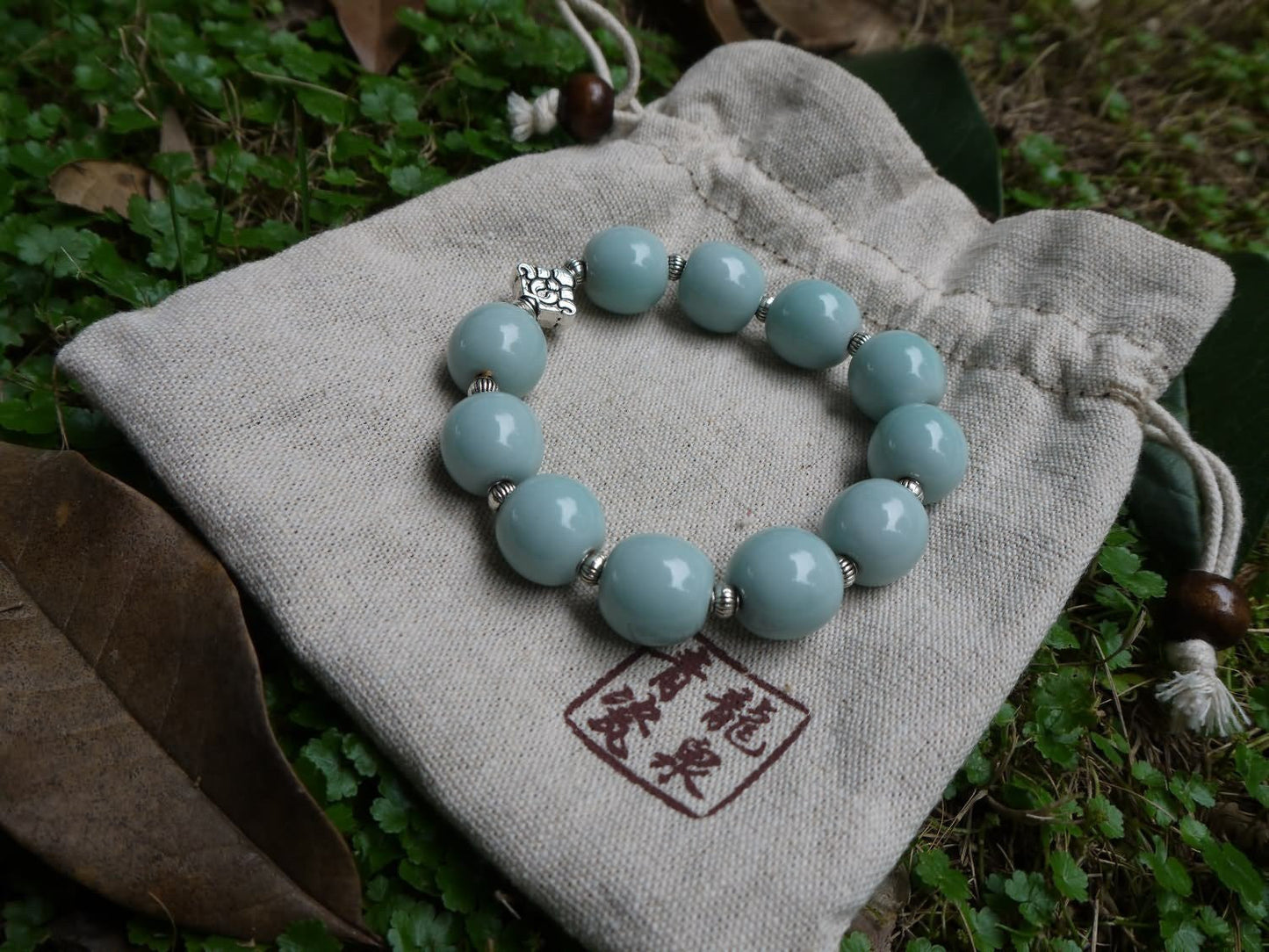 Longquan celadon Di Kiln/Celadon bracelet/Swarovski no.629