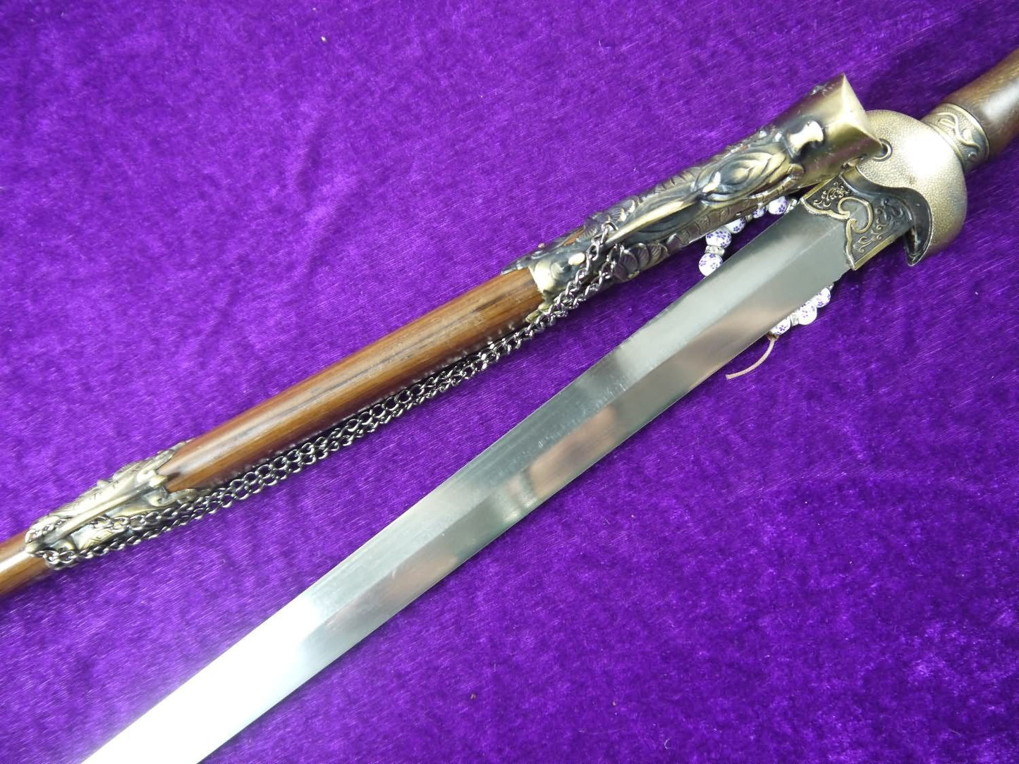 XUANWU Sword sale/Damascus steel blades/Rosewood scabbard/Alloy