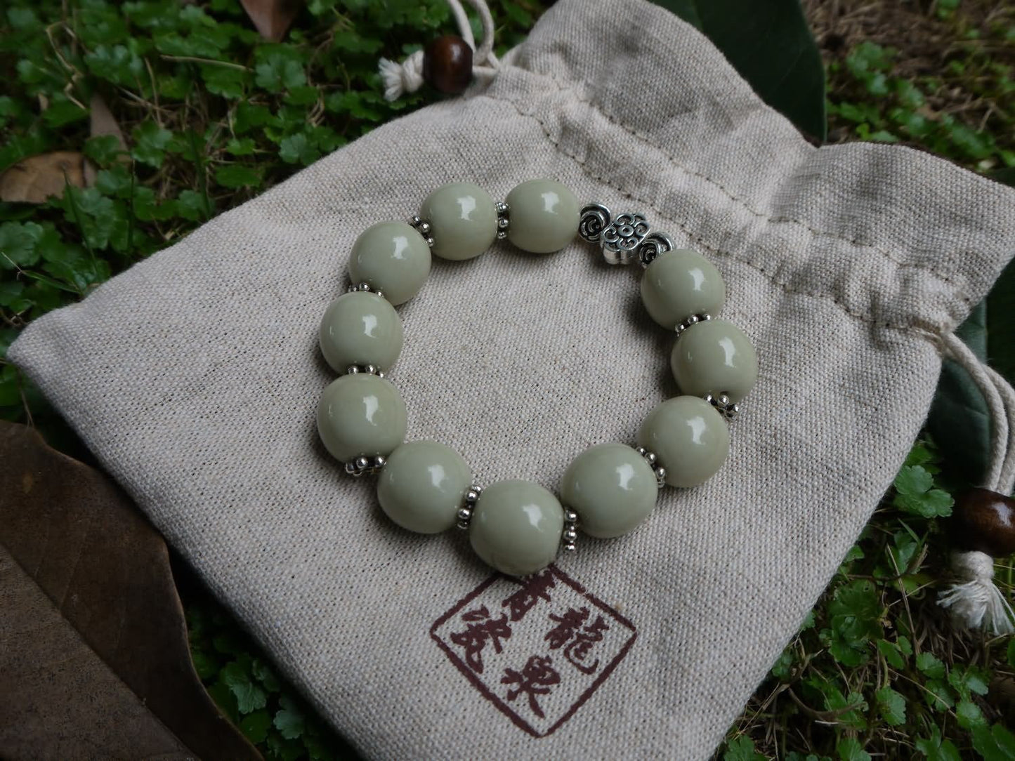 Longquan celadon Di Kiln/Celadon bracelet/Chain/Swarovski no.628