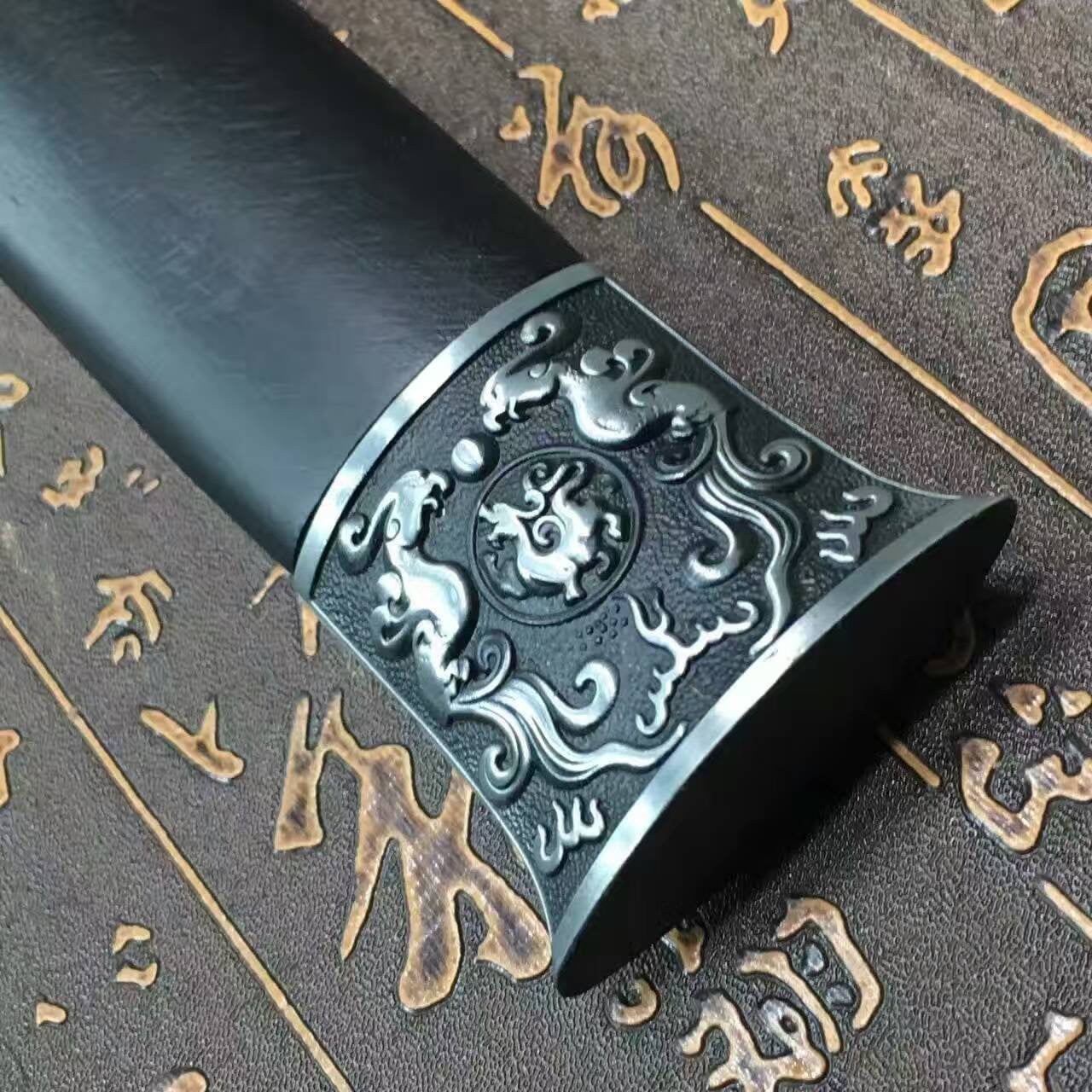 Han jian/High carbon steel eight surface blade/Black wood/Alloy handle