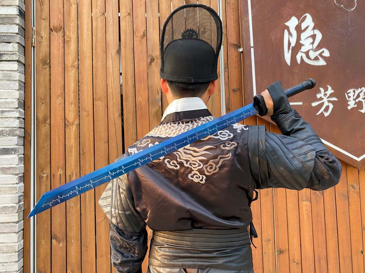 Black Gold dao Sword Real,Forged High Carbon Steel Blue Blade