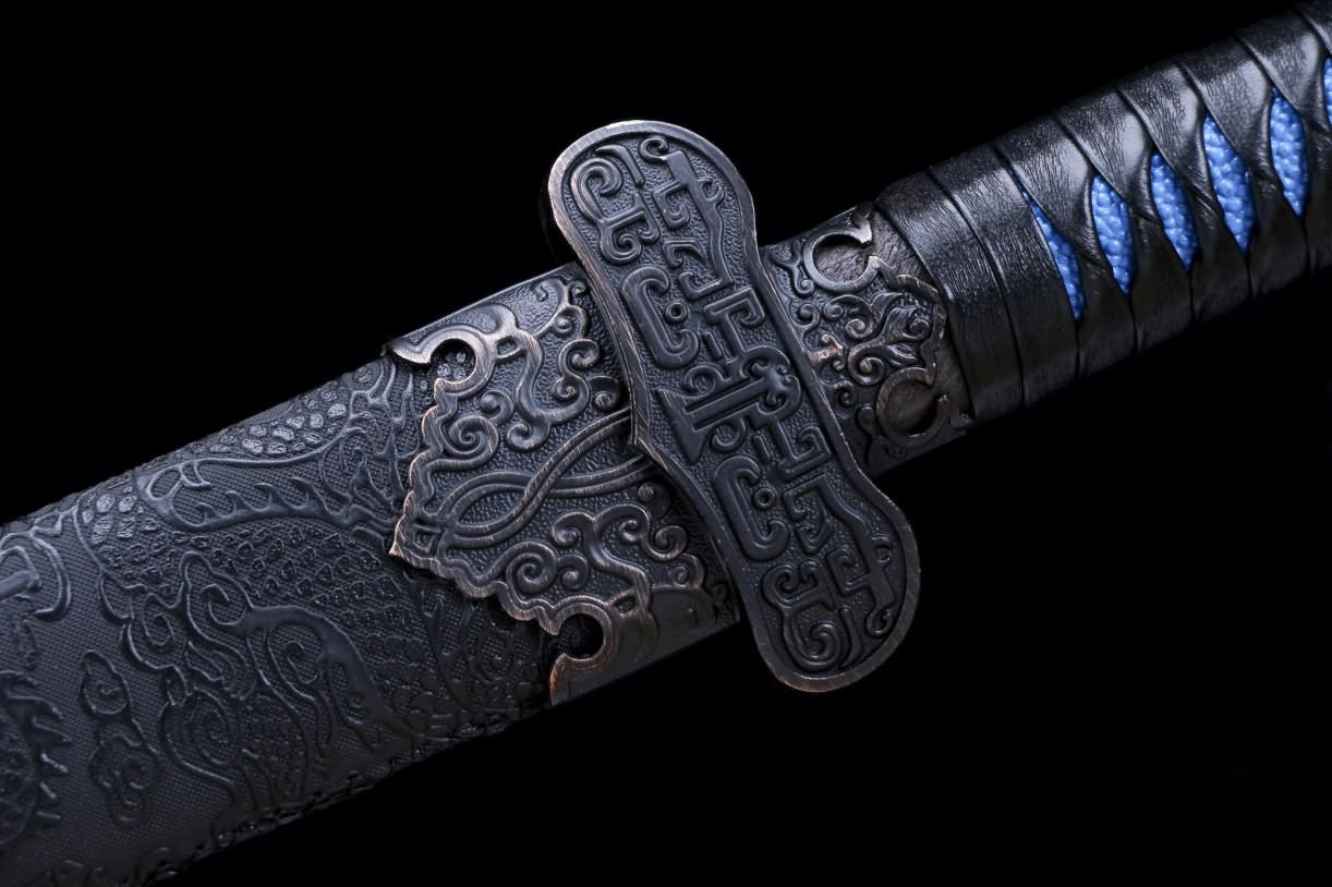 Black Gold dao Sword Real,Forged High Carbon Steel Blue Blade