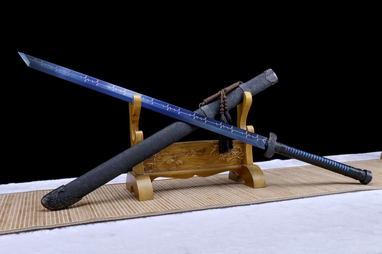 Black Gold dao Sword Real,Forged High Carbon Steel Blue Blade