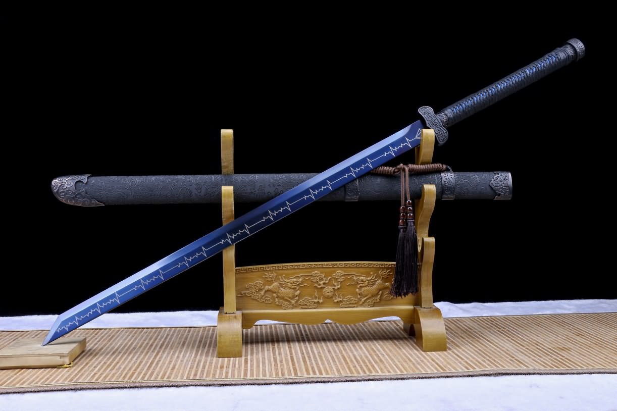 Black Gold dao Sword Real,Forged High Carbon Steel Blue Blade