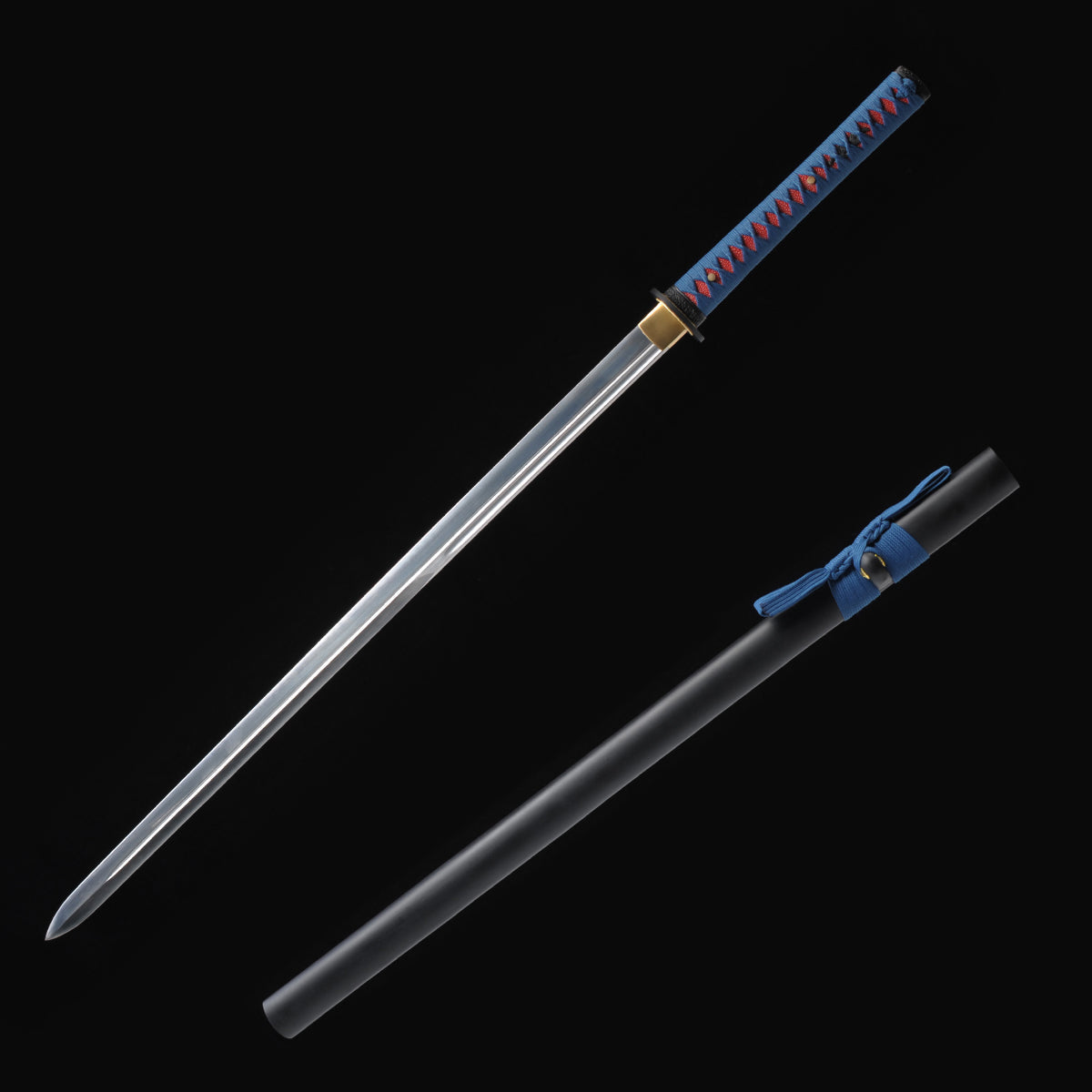 Hand Forged Japanese Ninja Sword Tsurugi Double Edge Straight Blade Sword 1095 High Carbon Steel