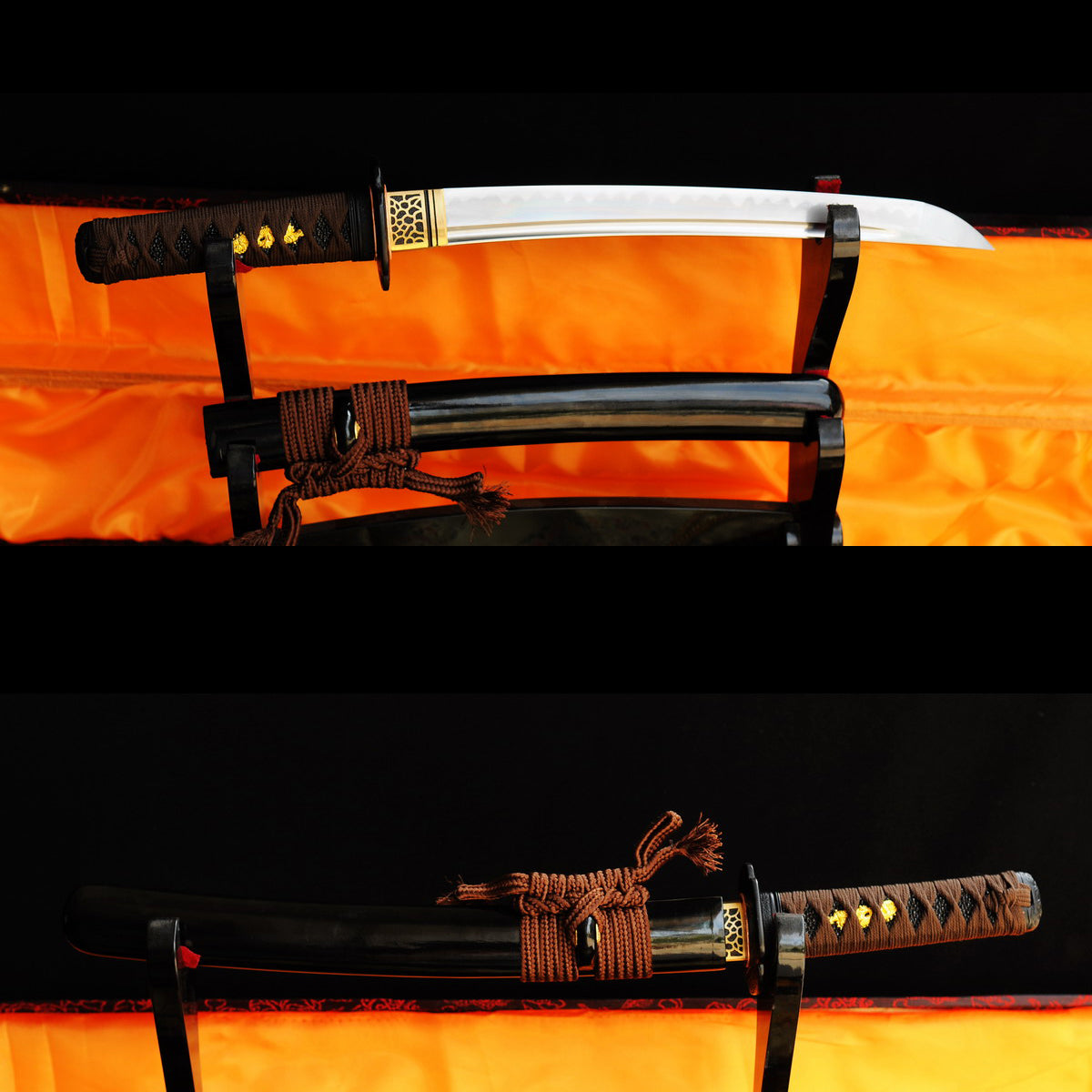 Hand Forged Japanese Tanto Sword Short Sword Mini Katana 1095 Carbon Steel Clay Tempered Hazuya Polished