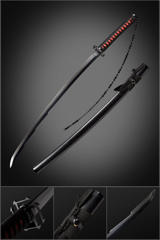 Handmade Anime Bleach Ichigo Kurosaki Bankai Sword New Tensa Zangetsu Katana 1060 Carbon Steel Quenched Blade