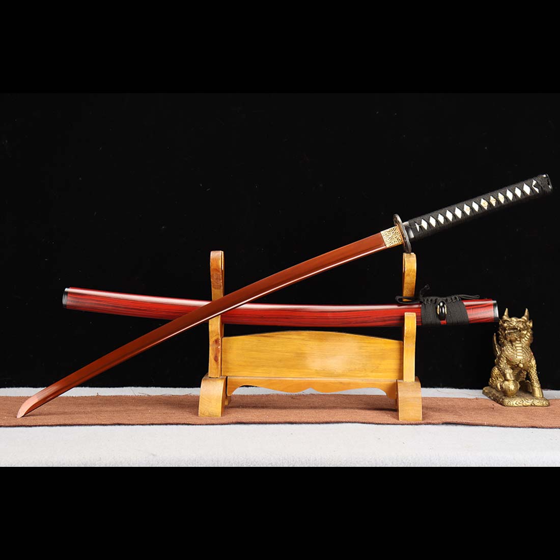 Handmade Katana Sword, Bloody Sword High Manganese Steel Full Tang Zinc Alloy Fitting