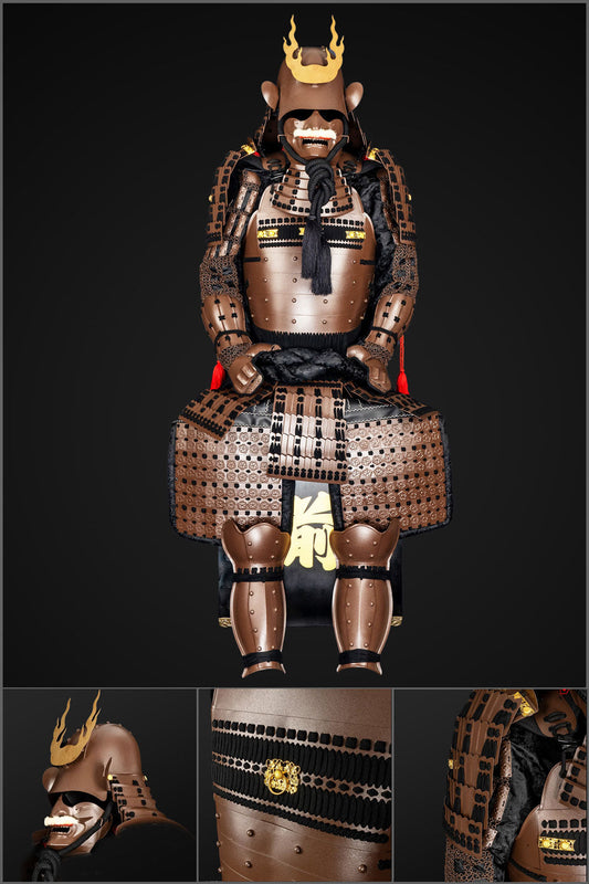 Handmade Life-Size Tokugawa Clan Samurai Armor – Brown Yoroi