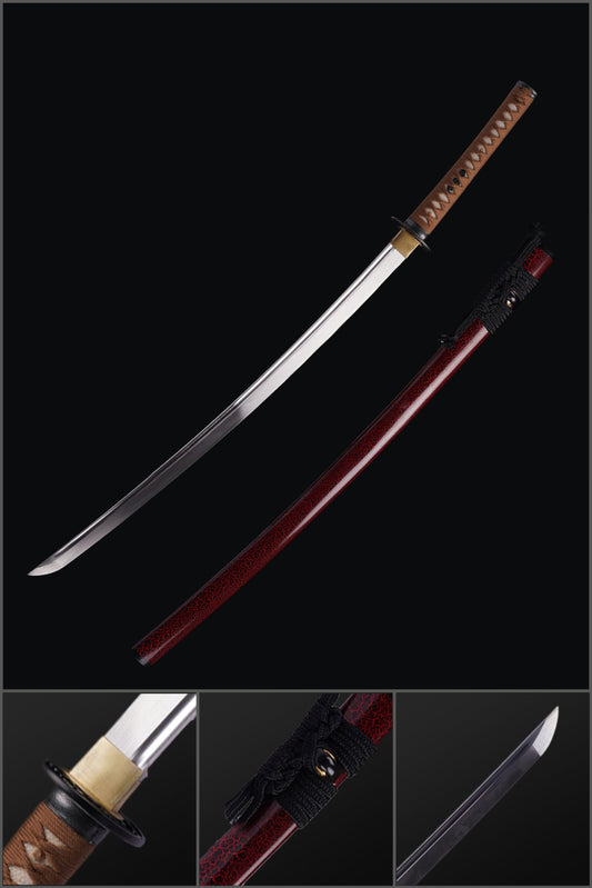 Hand Forged Japanese Samurai Katana Sword Manganese Steel Blade Oil Quenching Full Tang