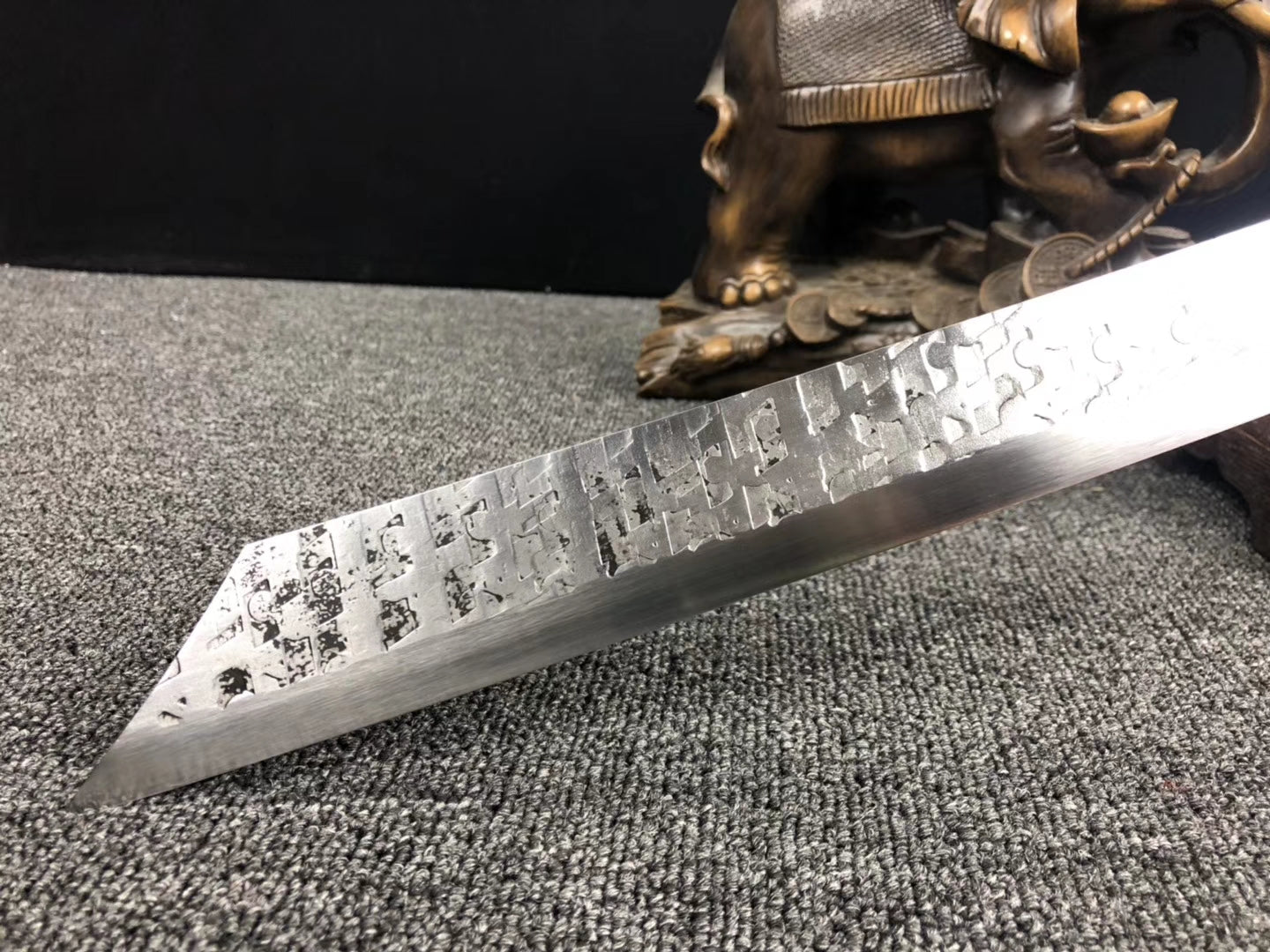 Kangxi sword,Broadsword,High carbon steel blade,Redwood scabbard