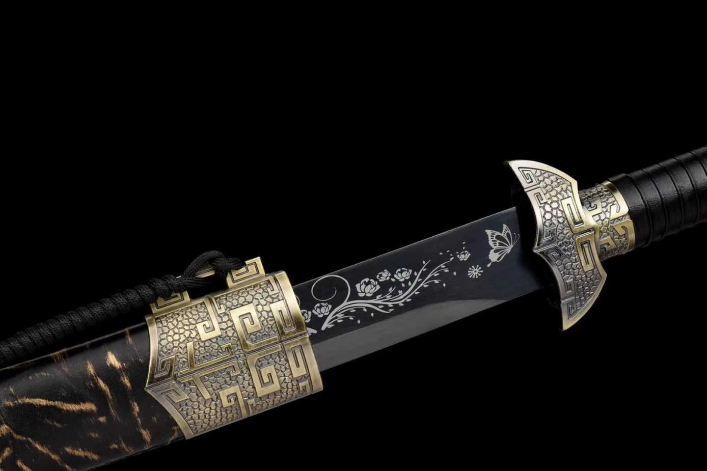 Black Gold dao Tactical Swords High Carbon Steel Black Blades,Alloy Fittings