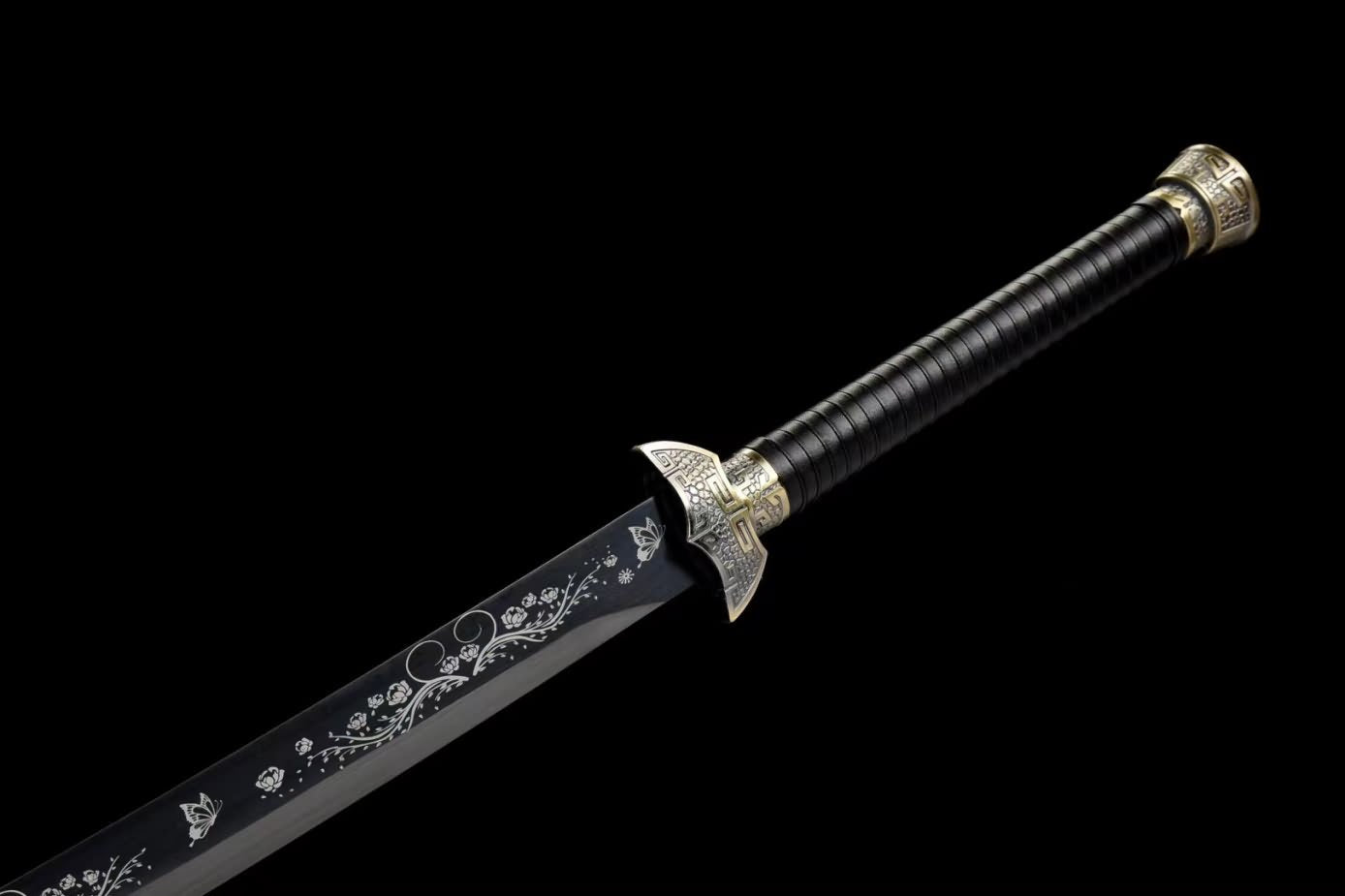 Black Gold dao Tactical Swords High Carbon Steel Black Blades,Alloy Fittings