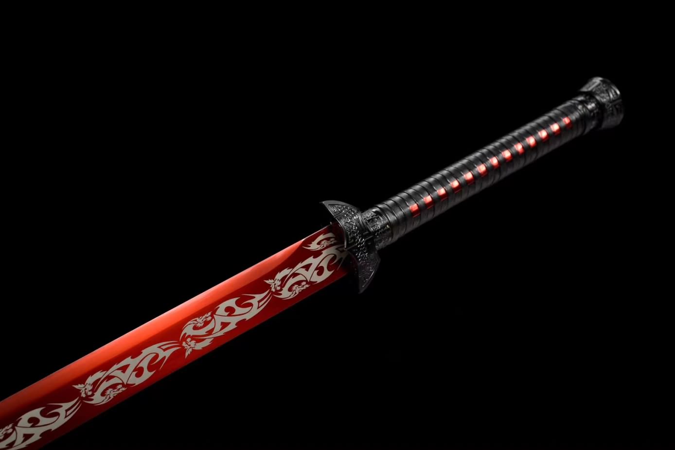 Black Gold Swords Real High Carbon Steel red Blades,Alloy Fittings