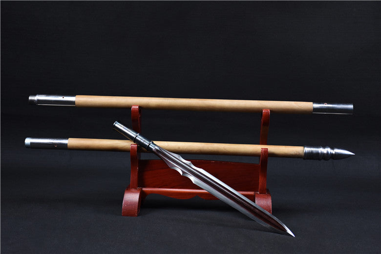 Spear,China Lance,Folding Steel Spearhead,Hardwood Rod