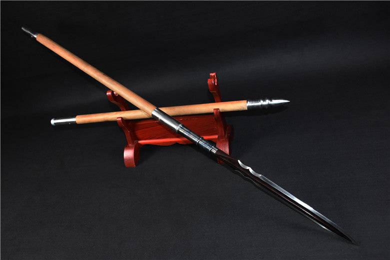 Spear,China Lance,Folding Steel Spearhead,Hardwood Rod