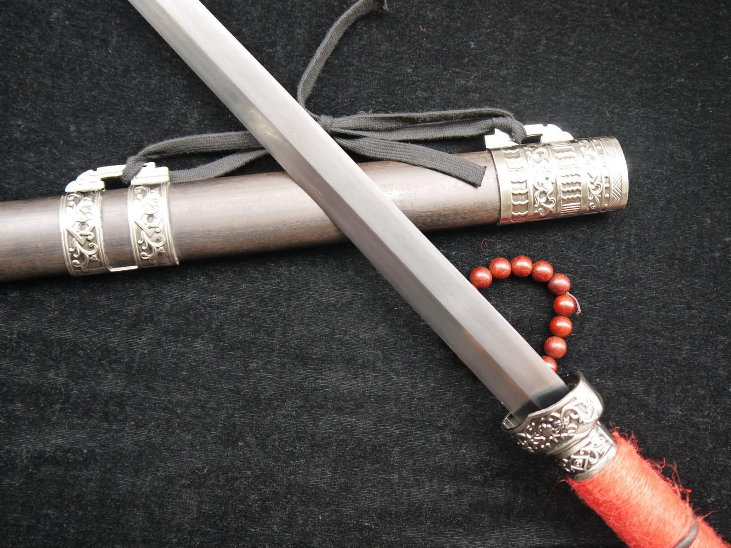 Traditional swords(High Manganese Steel blade,Black wood scabbard)Length 39"