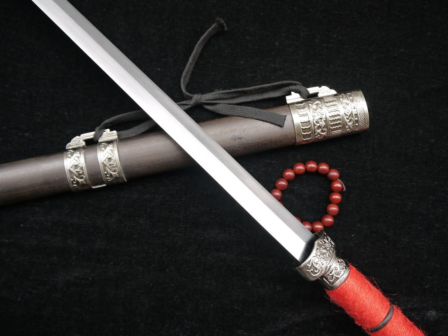 Traditional swords(High Manganese Steel blade,Black wood scabbard)Length 39"