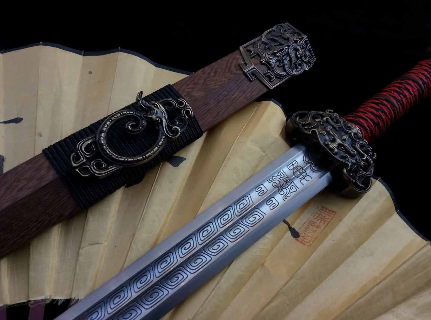 Talisman sword(High carbon steel blade,Rosewood,Alloy fitted)Length 30"