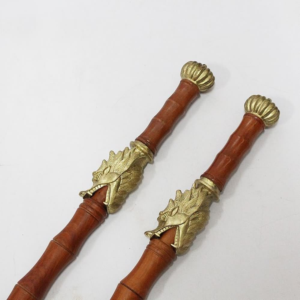 Double mace/Pear wood/Brass Gauntlet/Training equipment/China kung fu