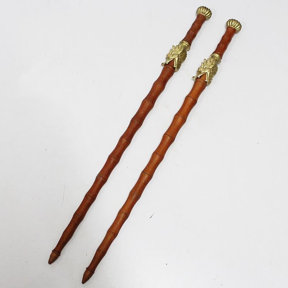 Double mace/Pear wood/Brass Gauntlet/Training equipment/China kung fu