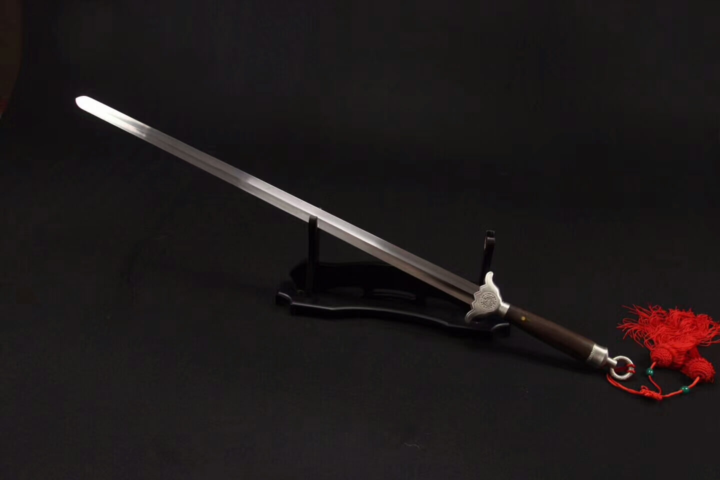 Training sword,Damascus steel blade,Rosewood scabbard,Steel fittings