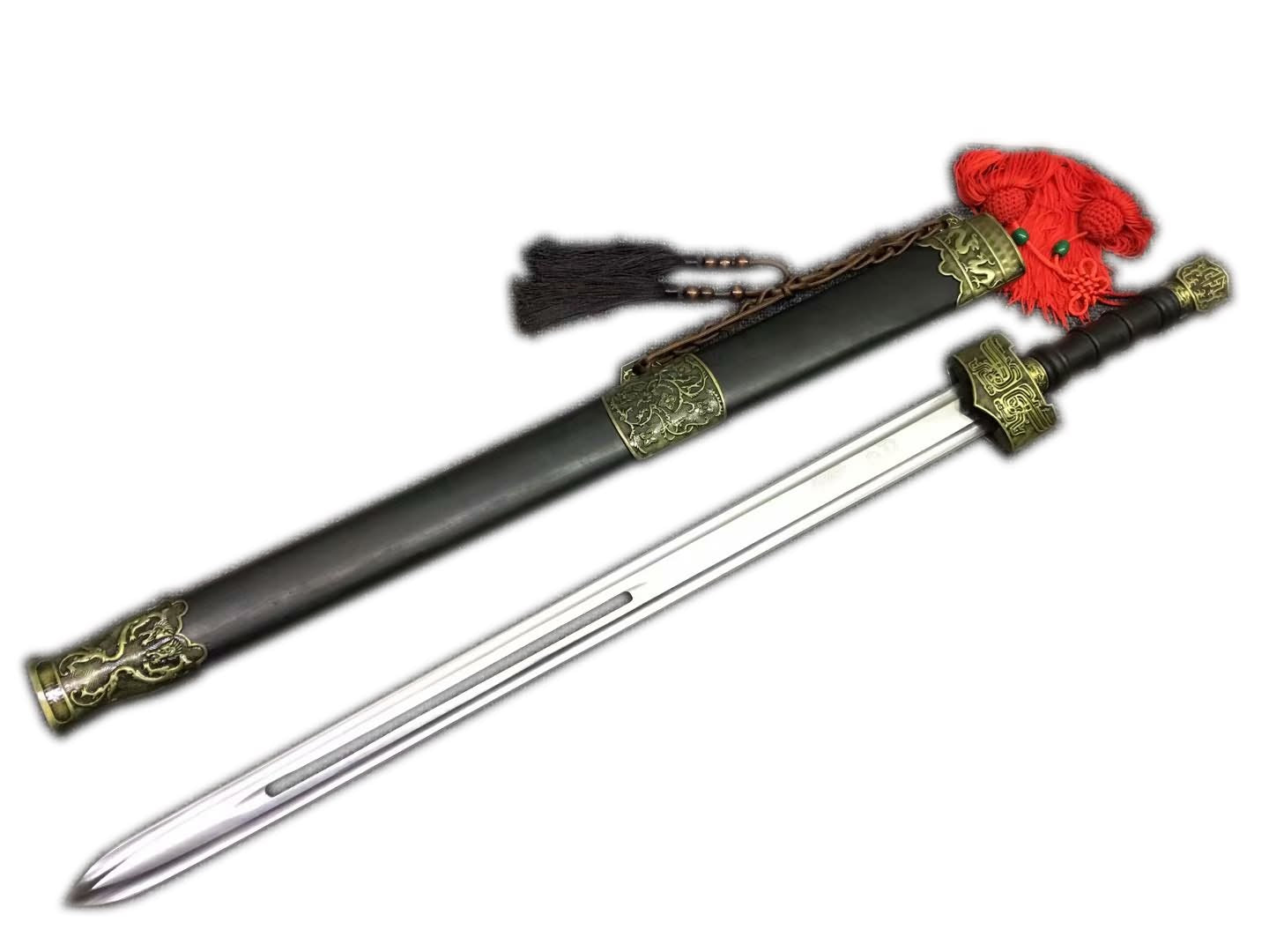 Movie hero sword,High carbon steel blade,Black wood,Alloy