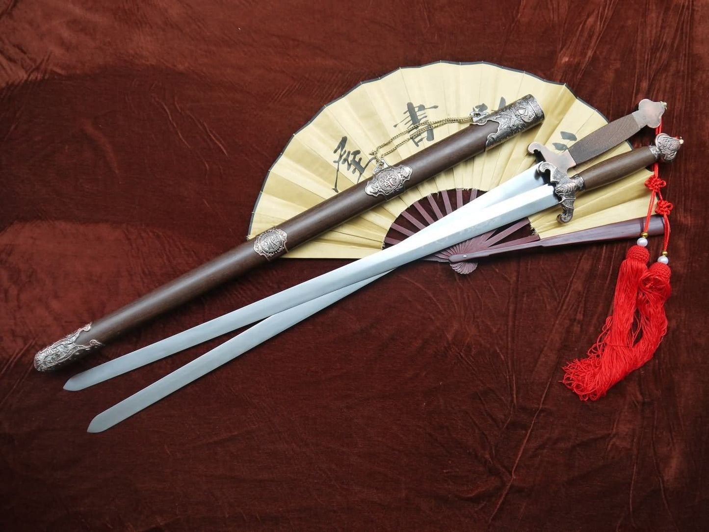 China's Double-Sword/Rosewood Scabbard/Stainless Steel/Bat Tai Chi Sword