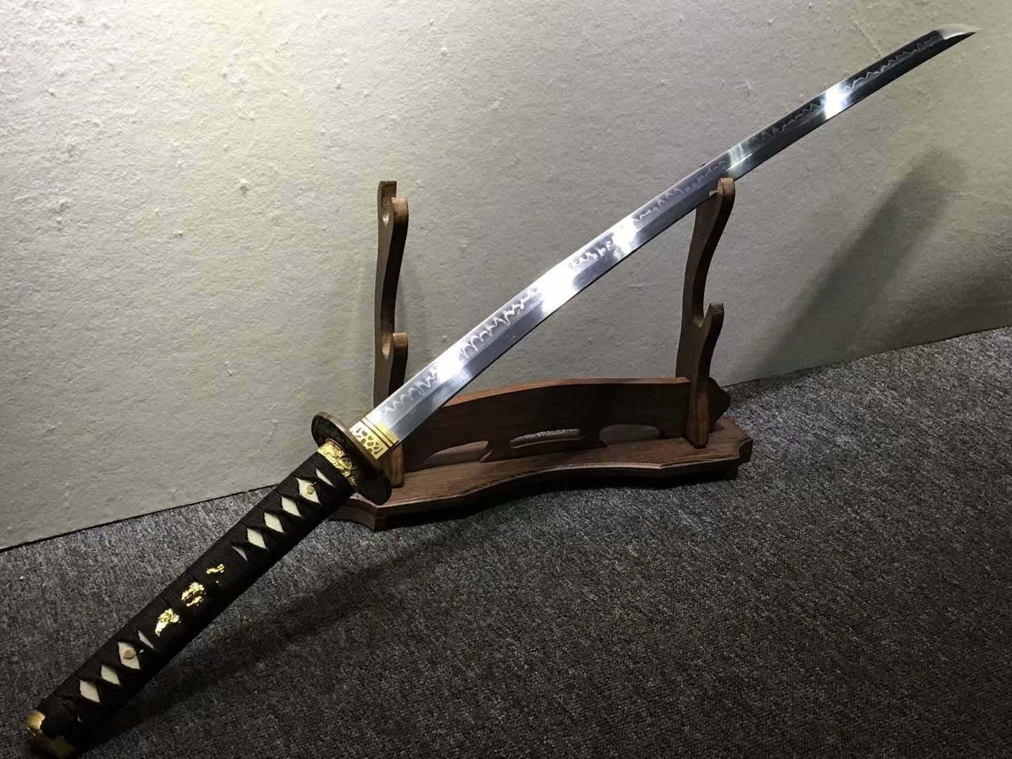 Samurai sword,Hand forged,High carbon steel burn blade,Brass,Full tang,B